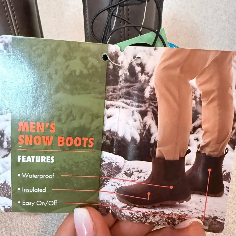 NWT Men’s Ozark Trail waterproof snow boots size 10